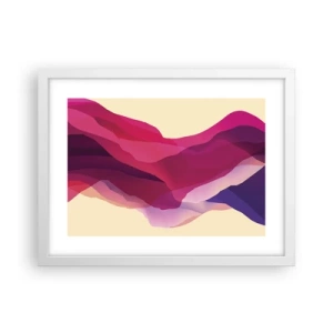 Plakat w białej ramie - Fale purpury - 40x30 cm