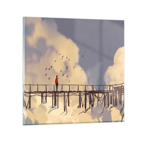 Obraz na szkle - Niebieska tęsknota - 40x40 cm