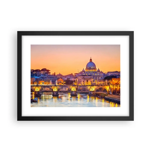 Plakat w czarnej ramie - Zmierzch nad Wiecznym Miastem - 40x30 cm