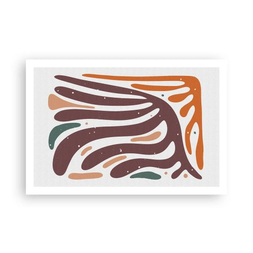 Plakat - Kompozycja organiczna promienista - 91x61 cm