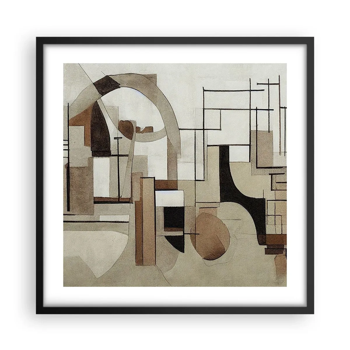 Plakat w czarnej ramie - Pejzaż miejski 2.0 - 50x50 cm