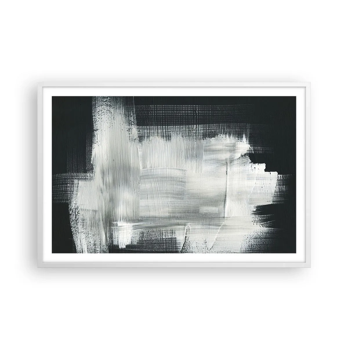 Plakat w białej ramie - Utkane z pionu i poziomu - 91x61 cm