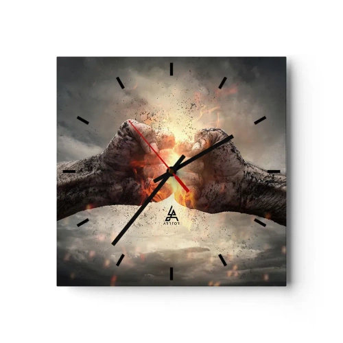 Zegar ścienny - Stań do walki - 40x40 cm