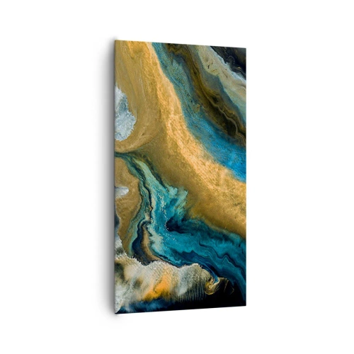 Obraz na płótnie - Niebieski – zółty – wzajemne wpływy - 65x120 cm