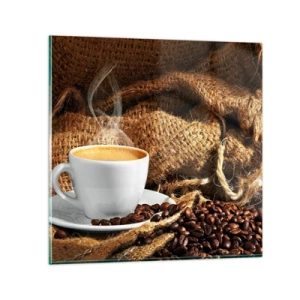 Obraz na szkle - Zapach moki i gęstość miodowego płynu - 60x60 cm