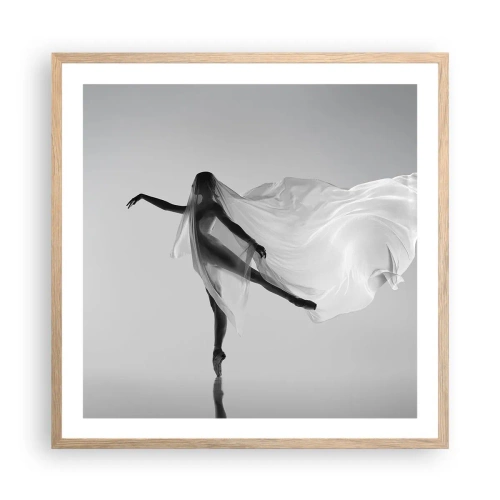 Plakat w ramie jasny dąb - Lekkość i wdzięk - 60x60 cm