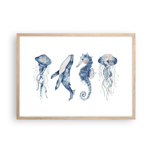 Plakat w ramie jasny dąb - Morskie dziwy - 70x50 cm