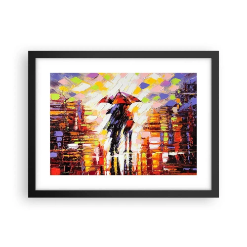 Plakat w czarnej ramie - Razem przez noc i deszcz - 40x30 cm