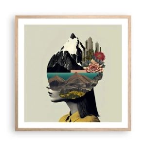 Plakat w ramie jasny dąb - Kobieta – zawsze tajemnica - 60x60 cm