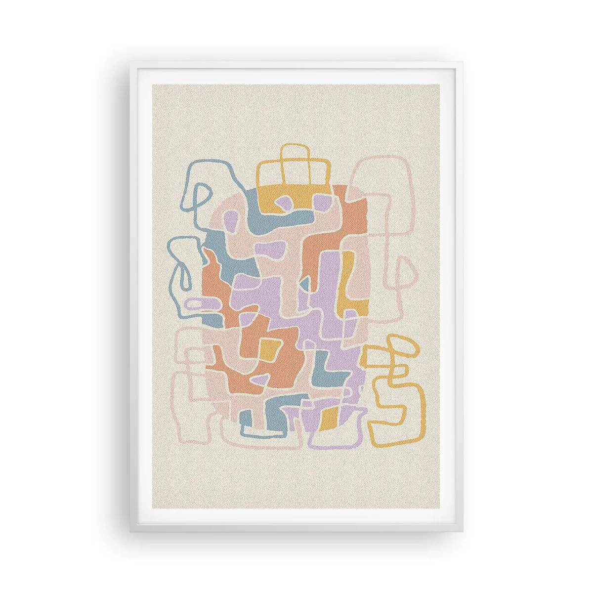 Plakat w białej ramie - Labirynt – radosna przygoda - 70x100 cm