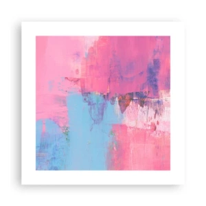 Plakat - Róż, błękit i szczypta światła - 40x40 cm