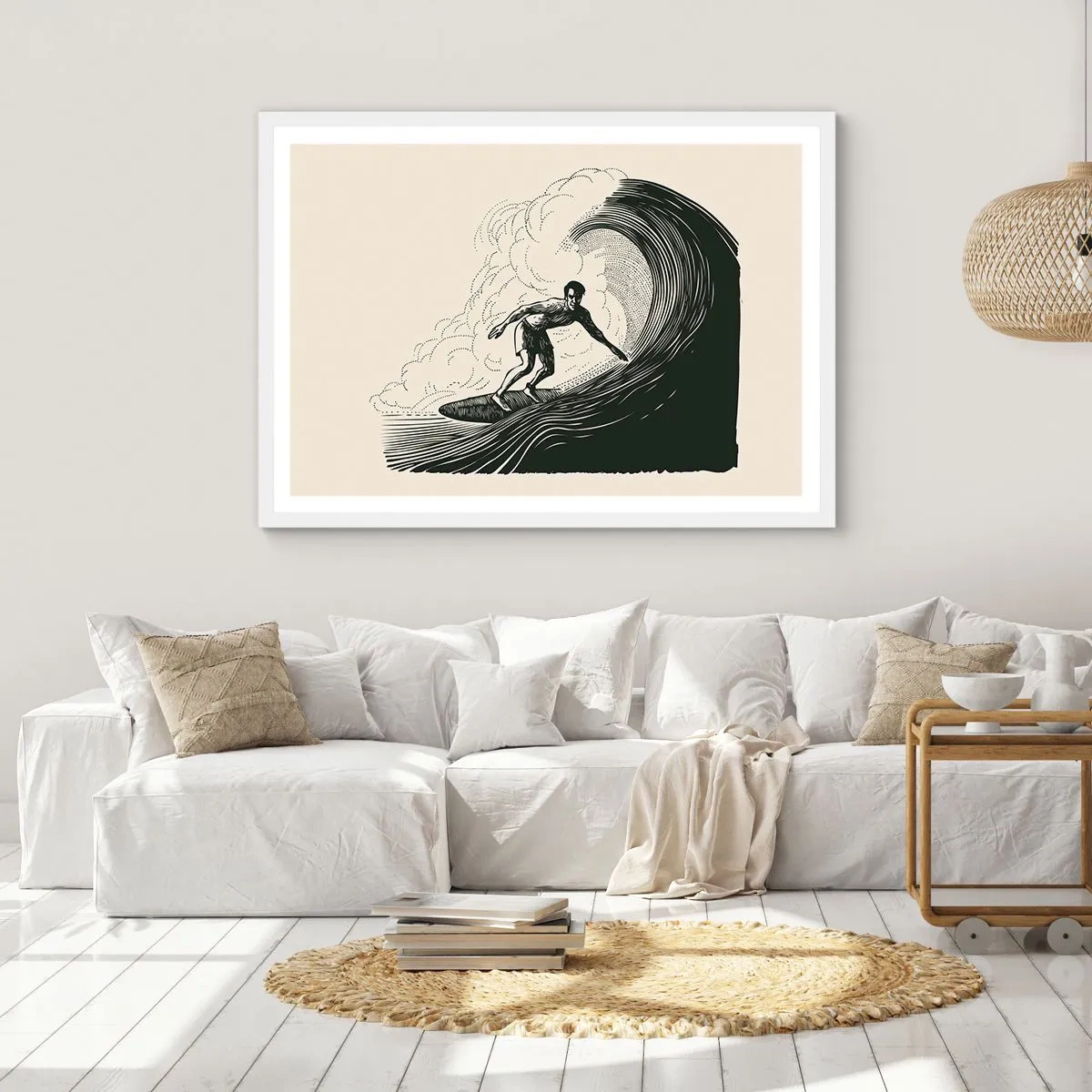 Plakat w białej ramie - Król fali - 91x61 cm