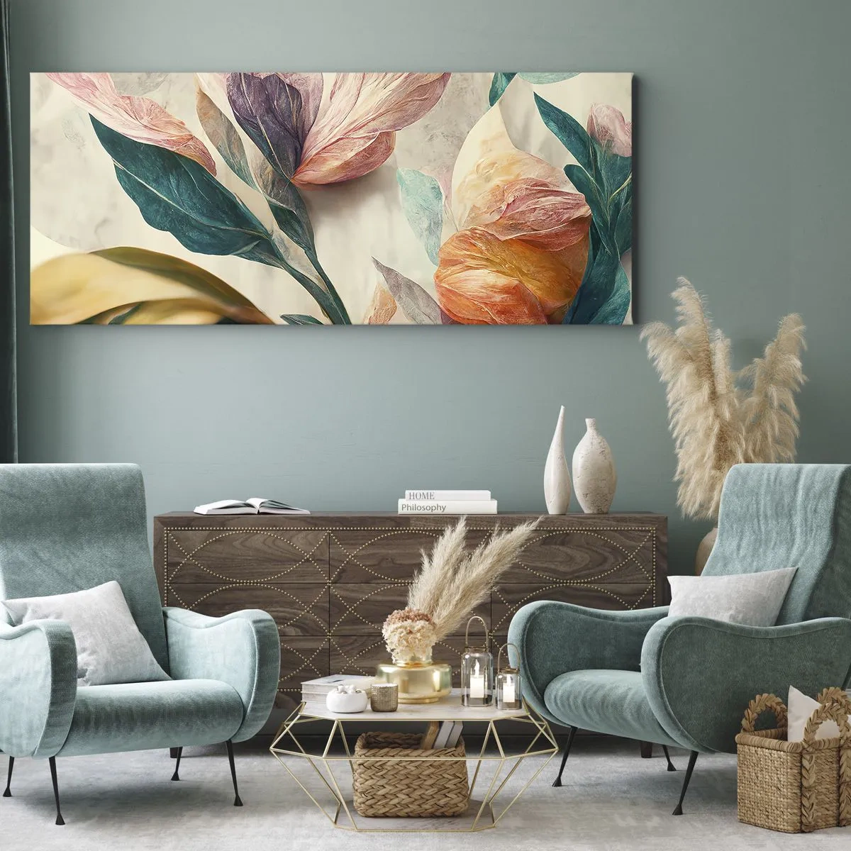 Obraz na płótnie - Kwiaty wysp południowych - 100x40 cm