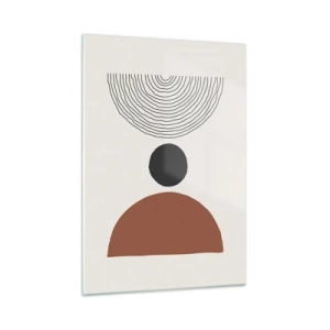 Obraz na szkle - Abstrakcyjne formy geometryczne na jasnym tle - 50x70cm - W centrum uwagi - Nowoczesna dekoracja ścienna do salonu, kuchni i sypialni ARTTOR