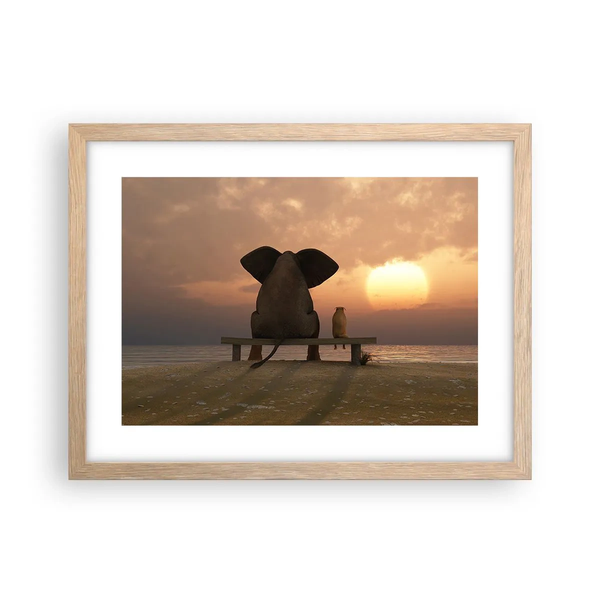 Plakat w ramie jasny dąb - Dobrze jest razem pomilczeć - 40x30 cm