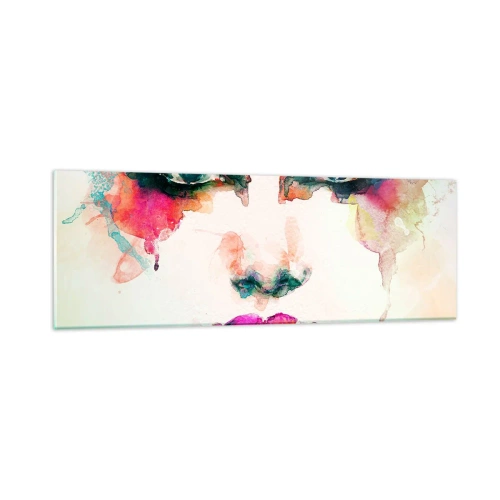 Obraz na szkle - Portret malowany tęczą - 90x30 cm