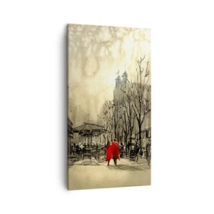 Obraz na płótnie - Randka w londyńskiej mgle  - 45x80 cm