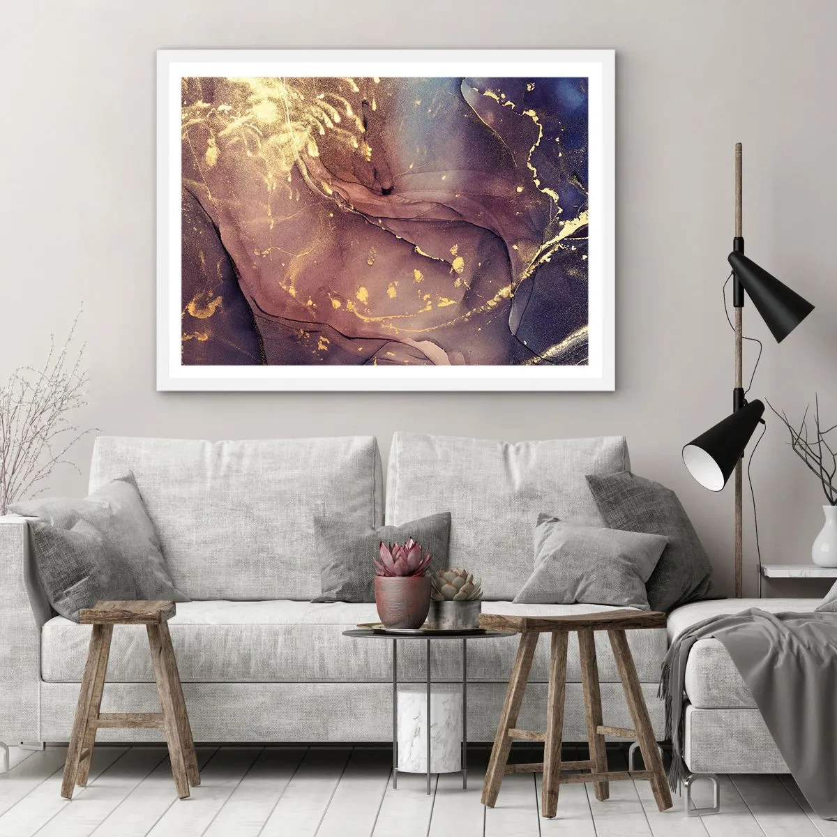 Plakat w białej ramie - Materia i duch - 91x61 cm