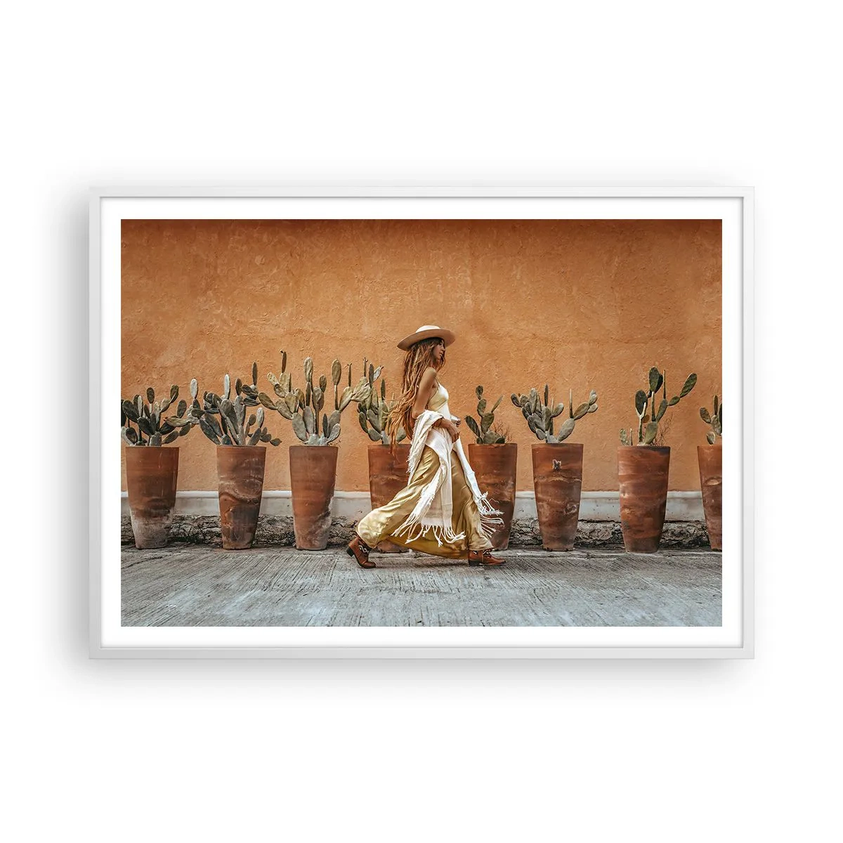 Plakat w białej ramie - W stylu hippie - 100x70 cm