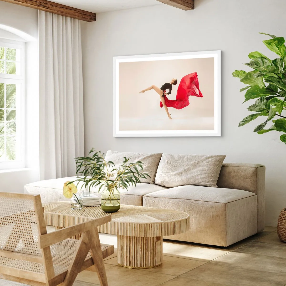 Plakat w białej ramie - Czerwone i czarne - 100x70 cm