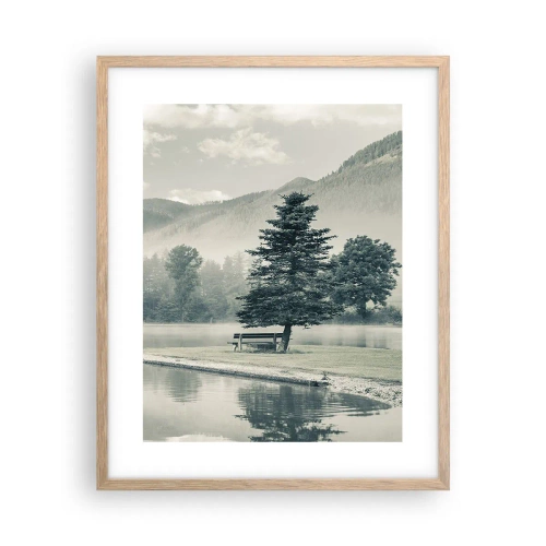 Plakat w ramie jasny dąb - Jezioro jeszcze śpi - 40x50 cm