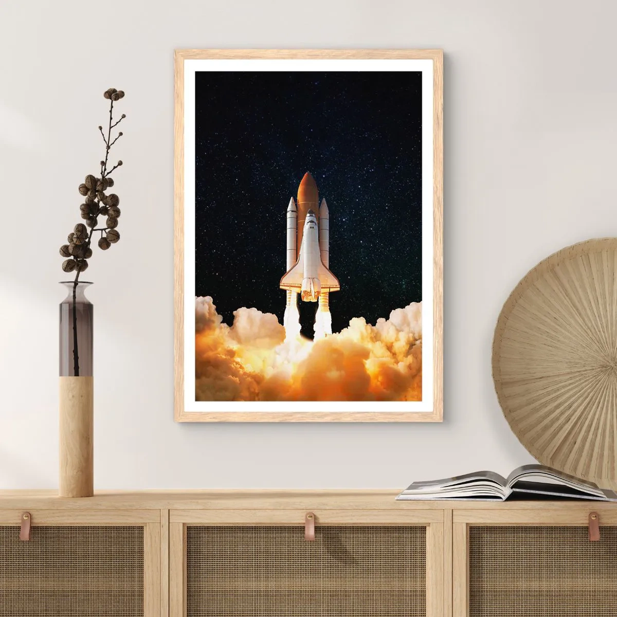 Plakat w ramie jasny dąb - Ad astra! - 50x70 cm