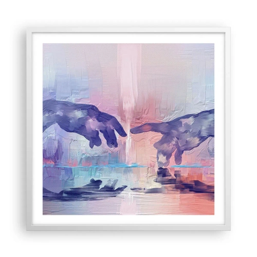 Plakat w białej ramie - Boska iskra życia - 60x60 cm