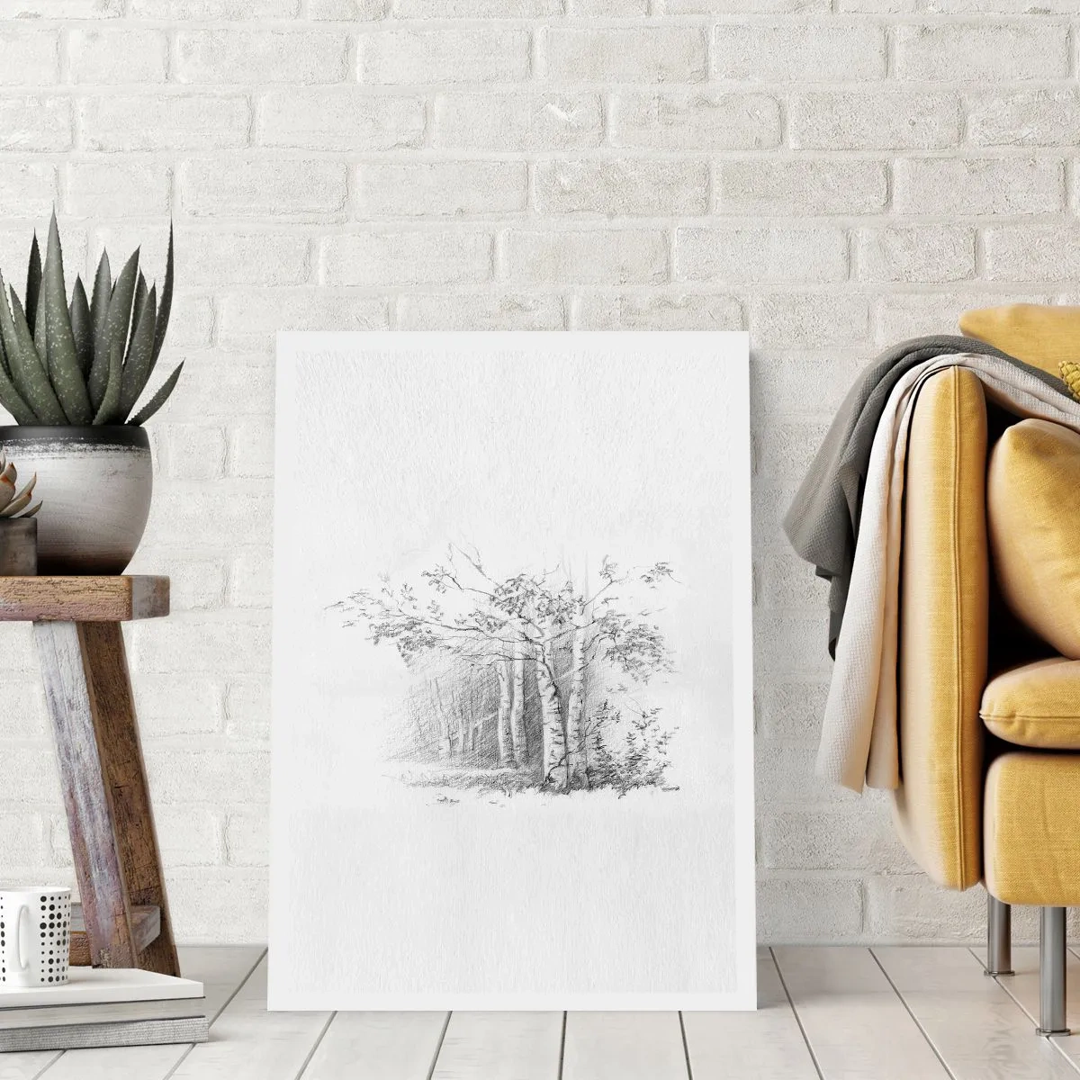 Plakat - Światło brzozowego lasu - 40x50 cm