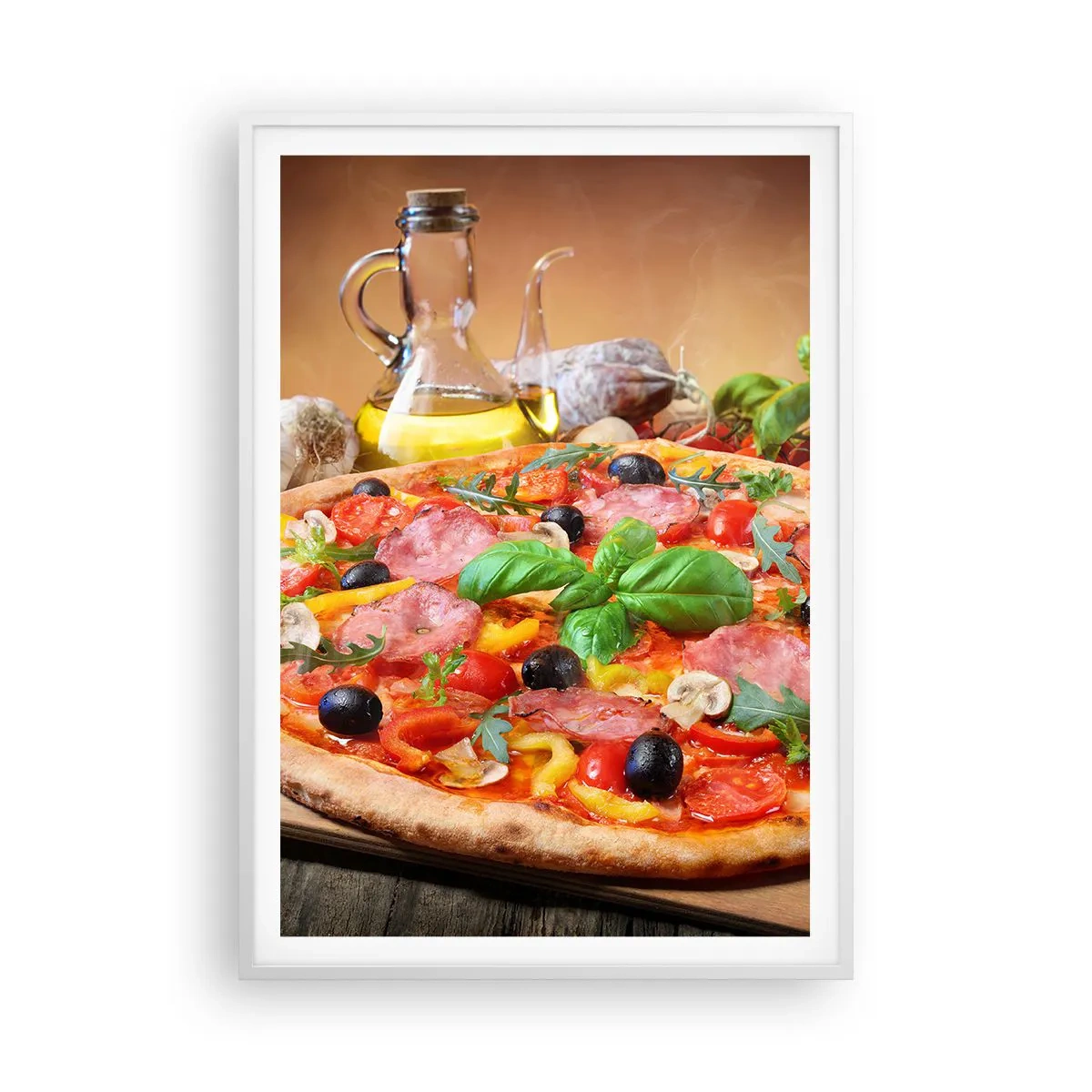 Plakat w białej ramie - Z prawdziwie włoskim smakiem - 70x100 cm