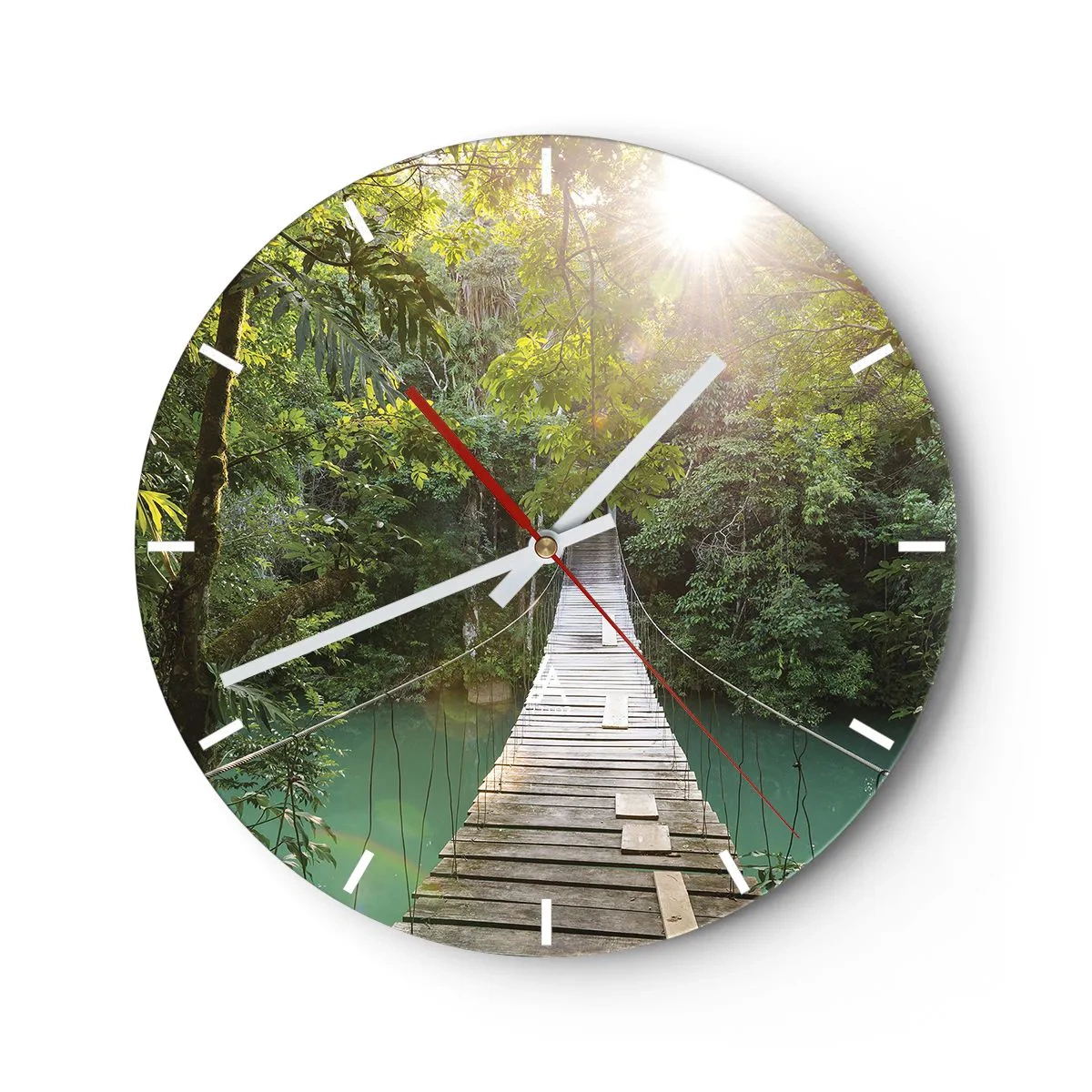 Zegar ścienny - Nad lazurową wodą do lazurowego lasu - 40x40 cm