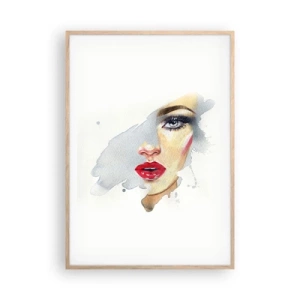 Plakat w ramie jasny dąb - Odbicie w kropli wody - 70x100 cm