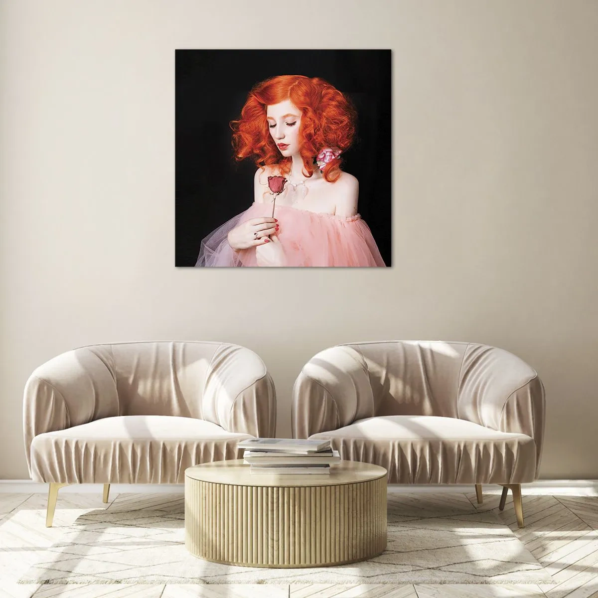 Obraz na szkle - W barokowym stylu - 70x70 cm