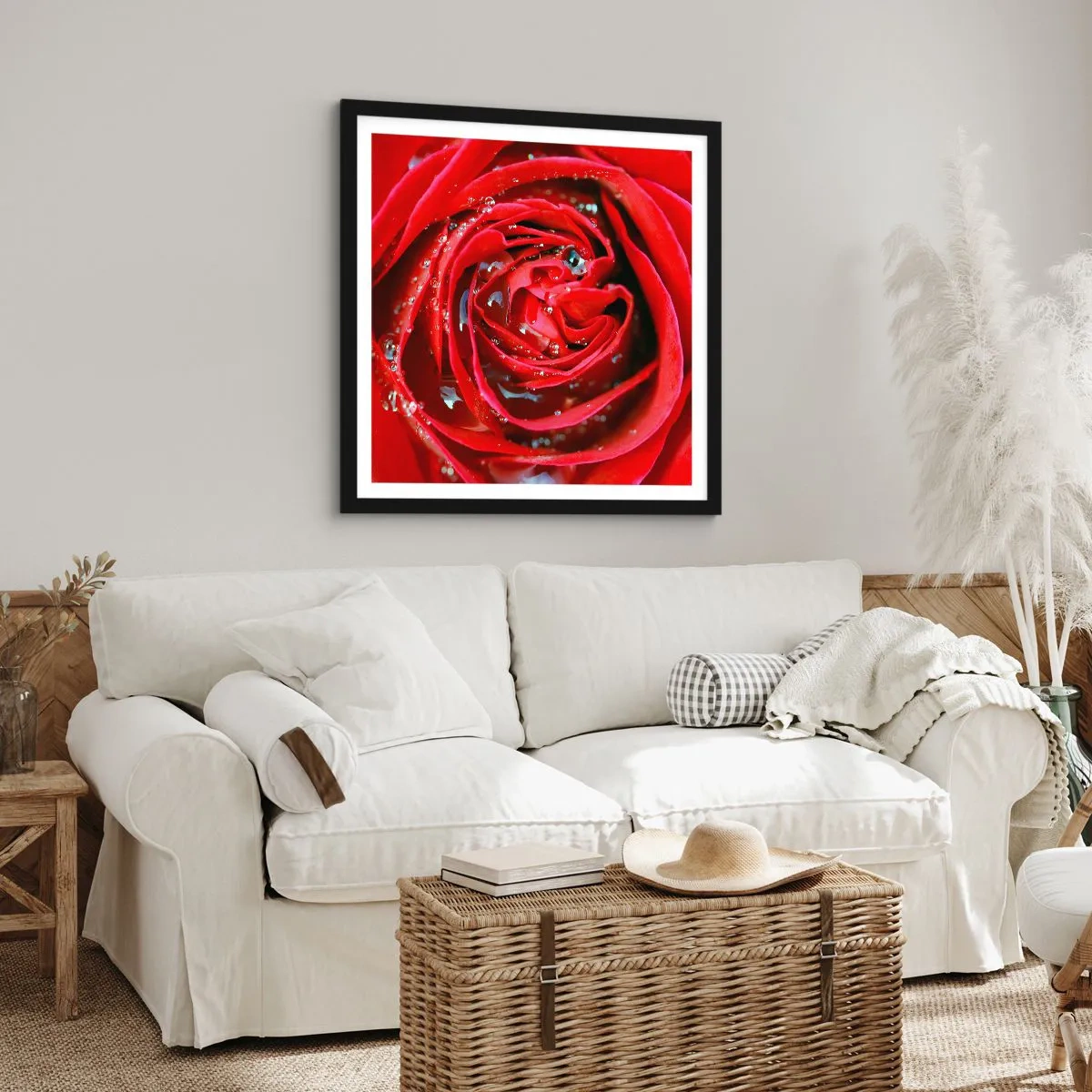 Plakat w czarnej ramie - W kroplach rosy - 40x40 cm