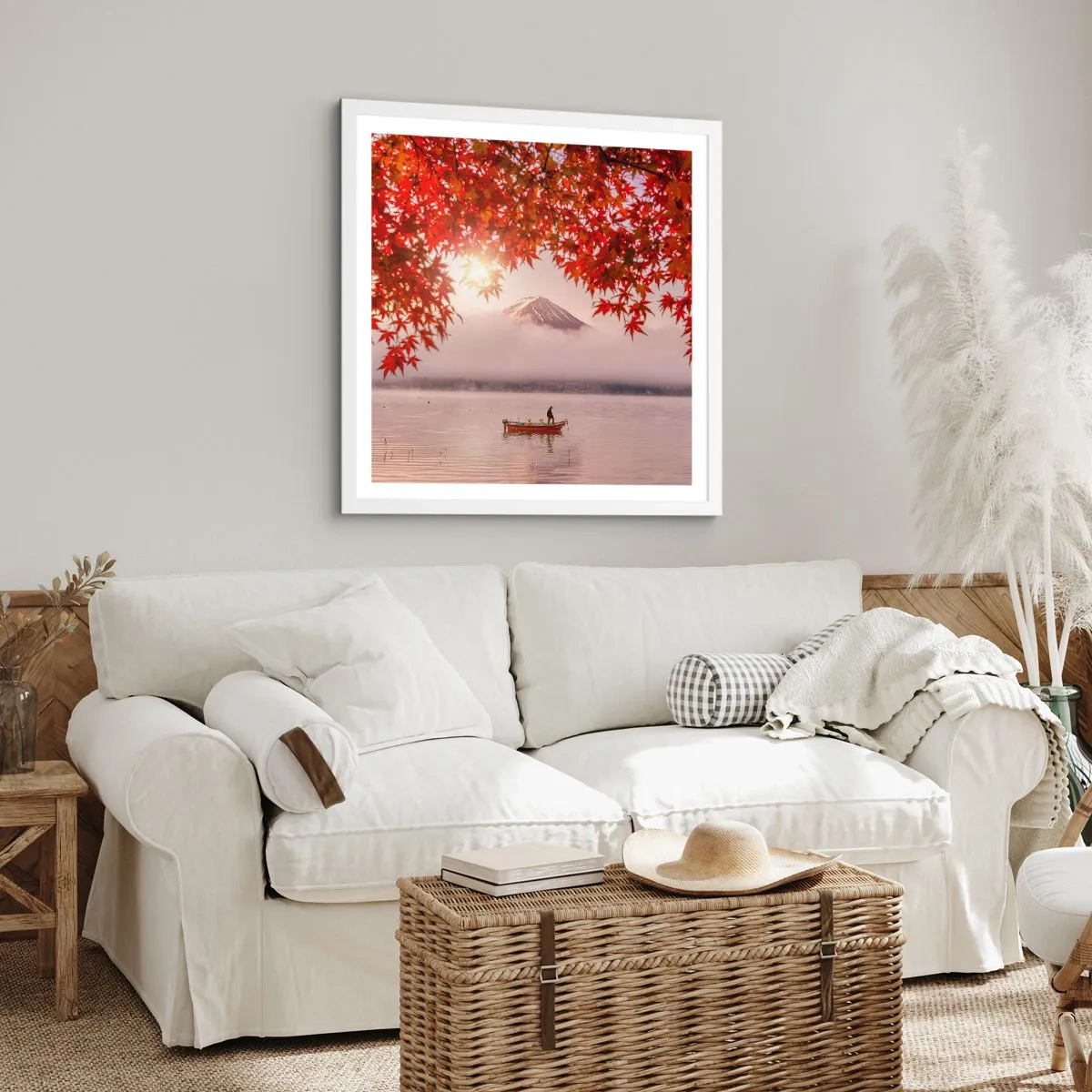 Plakat w białej ramie - W japońskim klimacie - 40x40 cm