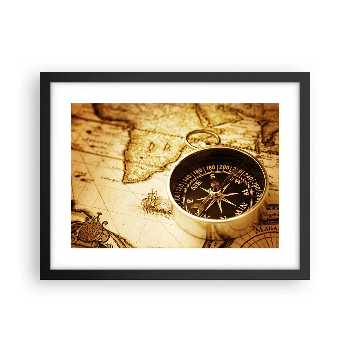 Plakat w czarnej ramie - Na wschód czy na zachód? - 40x30 cm