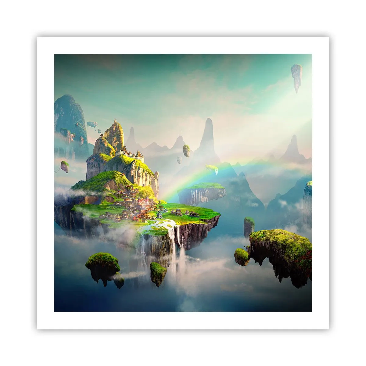 Plakat - Śródniebie - wyspy szczęśliwe - 60x60 cm