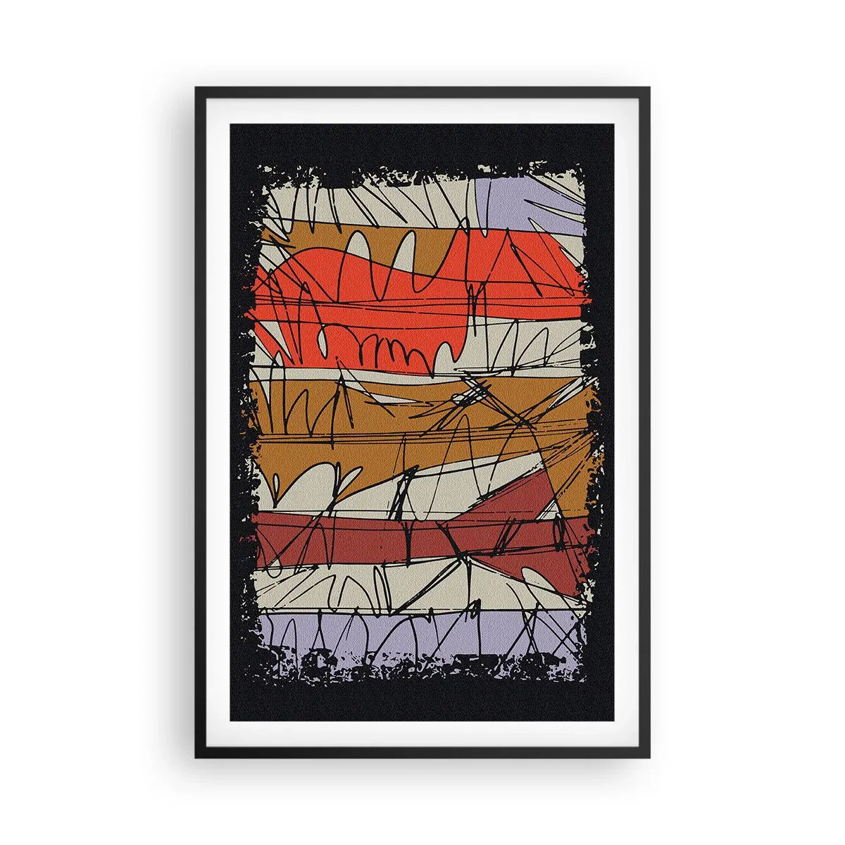 Plakat w czarnej ramie - Kompozycja spontaniczna - 61x91 cm