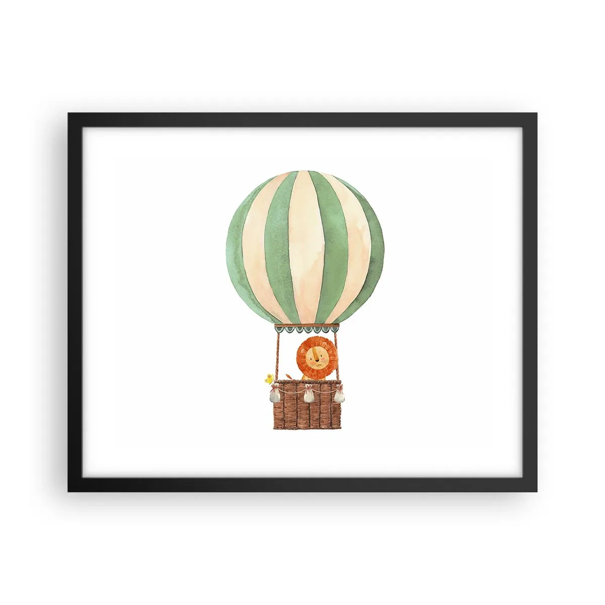 Plakat w czarnej ramie - Podróże Leona - 50x40 cm