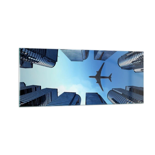 Obraz na szkle - Widok ze szklanego wąwozu - 100x40 cm