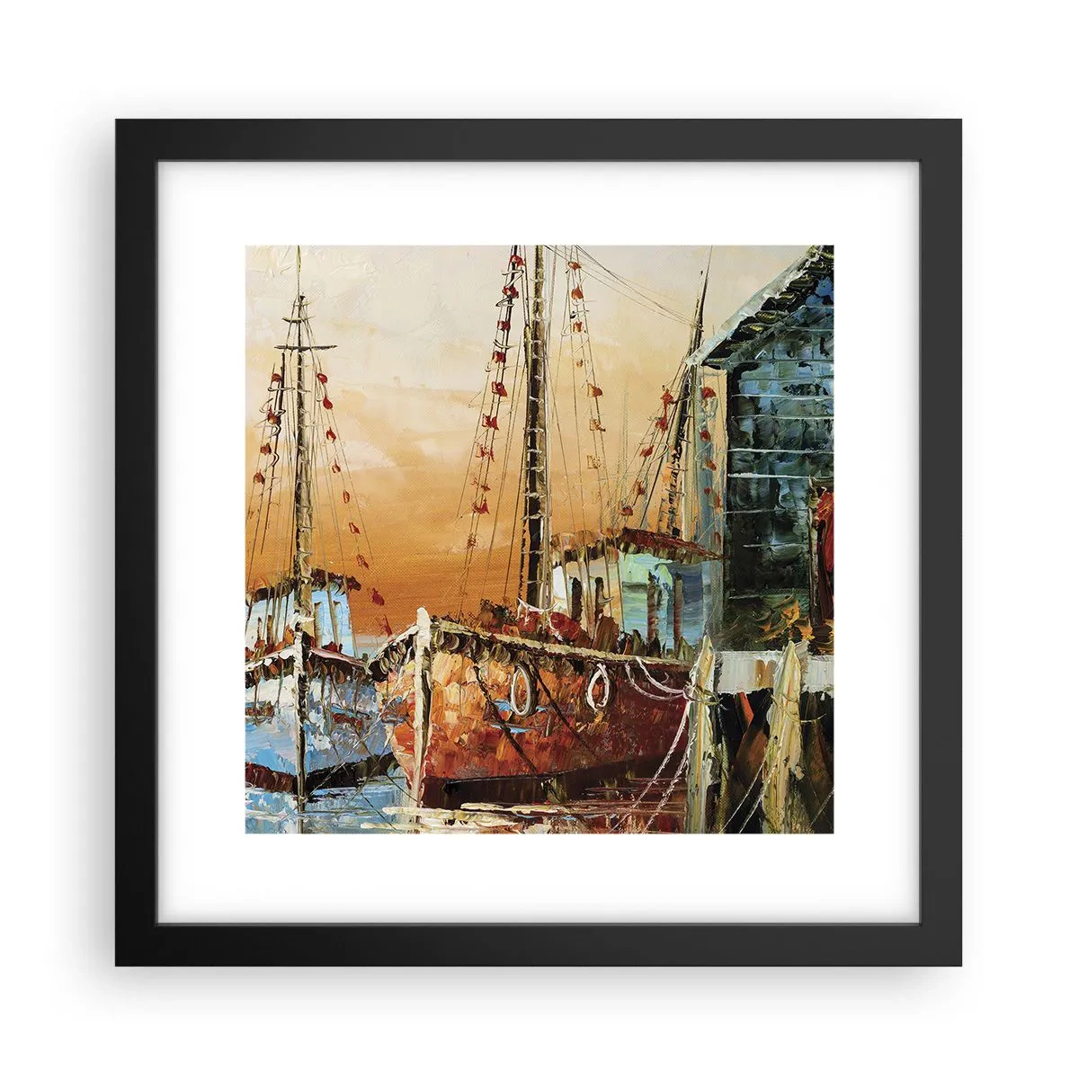 Plakat w czarnej ramie - Spokojny powrót - 30x30 cm