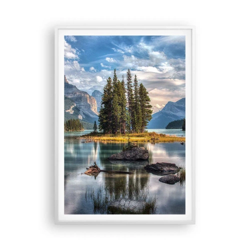 Plakat w białej ramie - Nad wodą wielką i czystą… - 70x100 cm