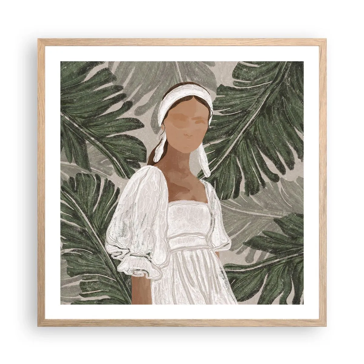 Plakat w ramie jasny dąb - Portret egzotyczny - 60x60 cm