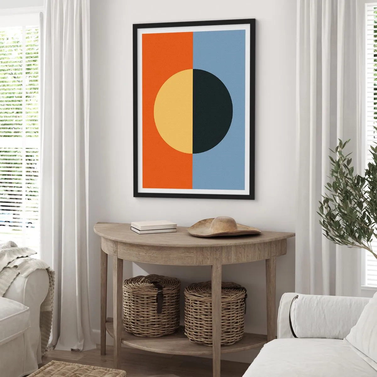 Plakat w czarnej ramie - Kompozycja ciepła i chłodu - 30x40 cm