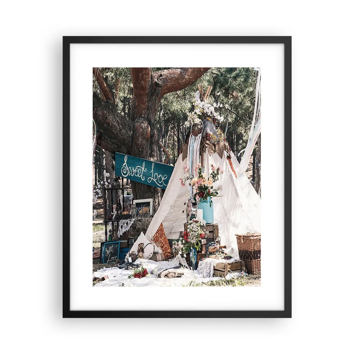 Plakat w czarnej ramie - Make love… - 40x50 cm