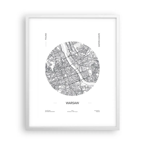 Plakat w białej ramie - Anatomia Warszawy - 40x50 cm