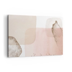 Obraz na płótnie - Pastelowe plamy z elementami złota - 120x80cm - Spojrzenie przez kolor - Nowoczesna dekoracja ścienna do salonu, kuchni i sypialni ARTTOR