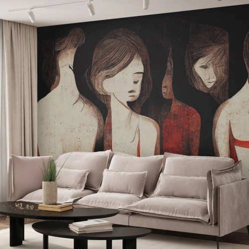 Fototapeta Premium Canvas - Madonny z ciemności - Kobiety, Sztuka, Smutek - 200x140 cm