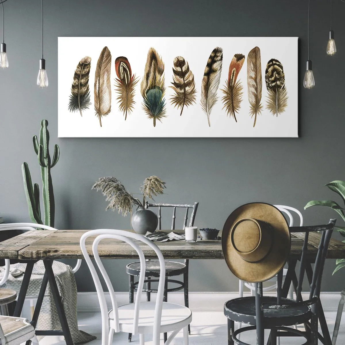 Obraz na płótnie - Pierzasta wariacja - 100x40 cm