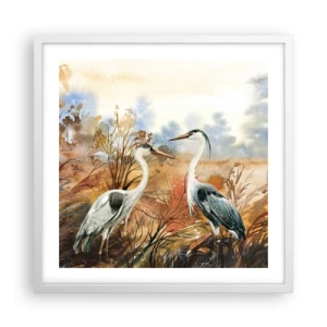 Plakat w białej ramie - Dokąd jesienią? - 50x50 cm