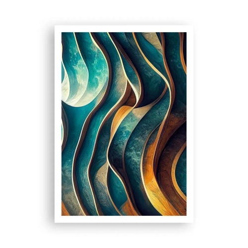 Plakat - Meandry błękitu - 70x100 cm